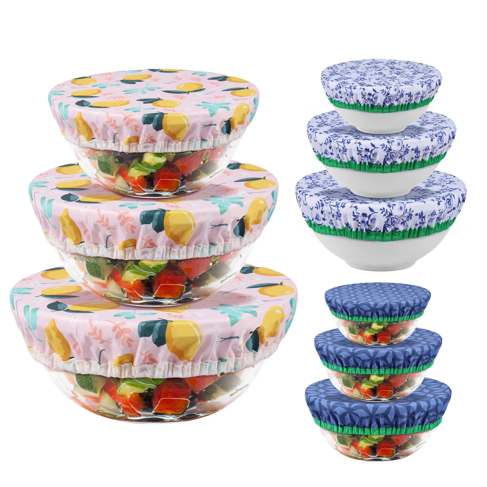 Food Storage Kitchen Container Set - Ensemble de housses de bol élastiques