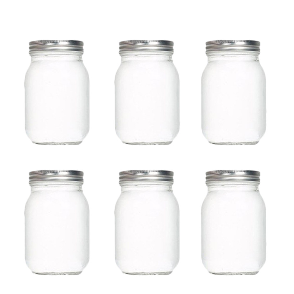 Food Storage Jar Glass - 6 pots en verre ronds transparents