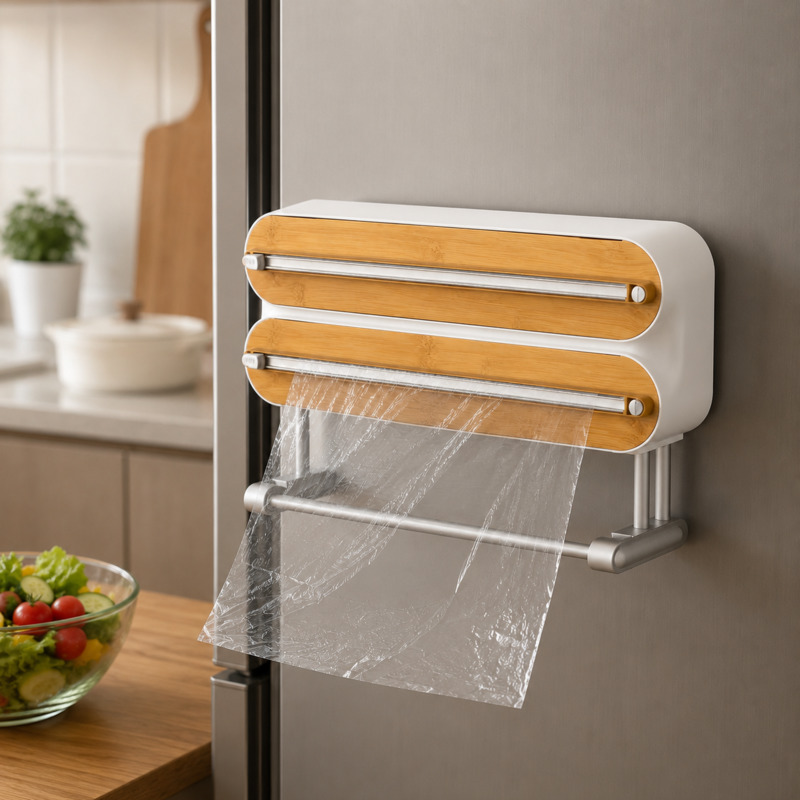 Food Storage Dispenser - Distributeur de film alimentaire magnétique, coupe-film,