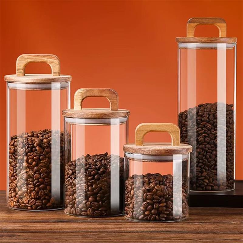 Food Storage Jar Glass - Pot en verre transparent avec couvercle