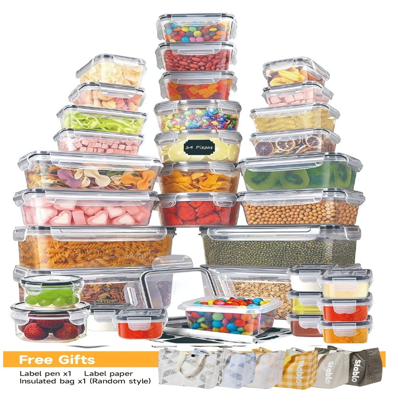 Food Storage Kitchen Container Set - Ensemble de 48 contenants alimentaires sans