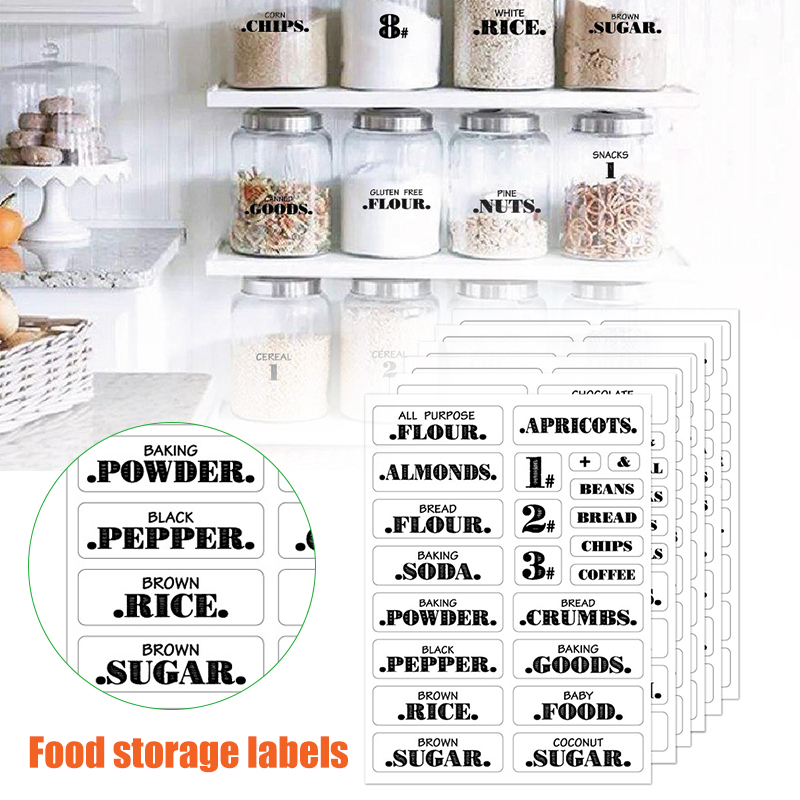 Food Storage Labels - 132pcs Cuisine Autocollants Alimentaires Alimentaire Étanche
