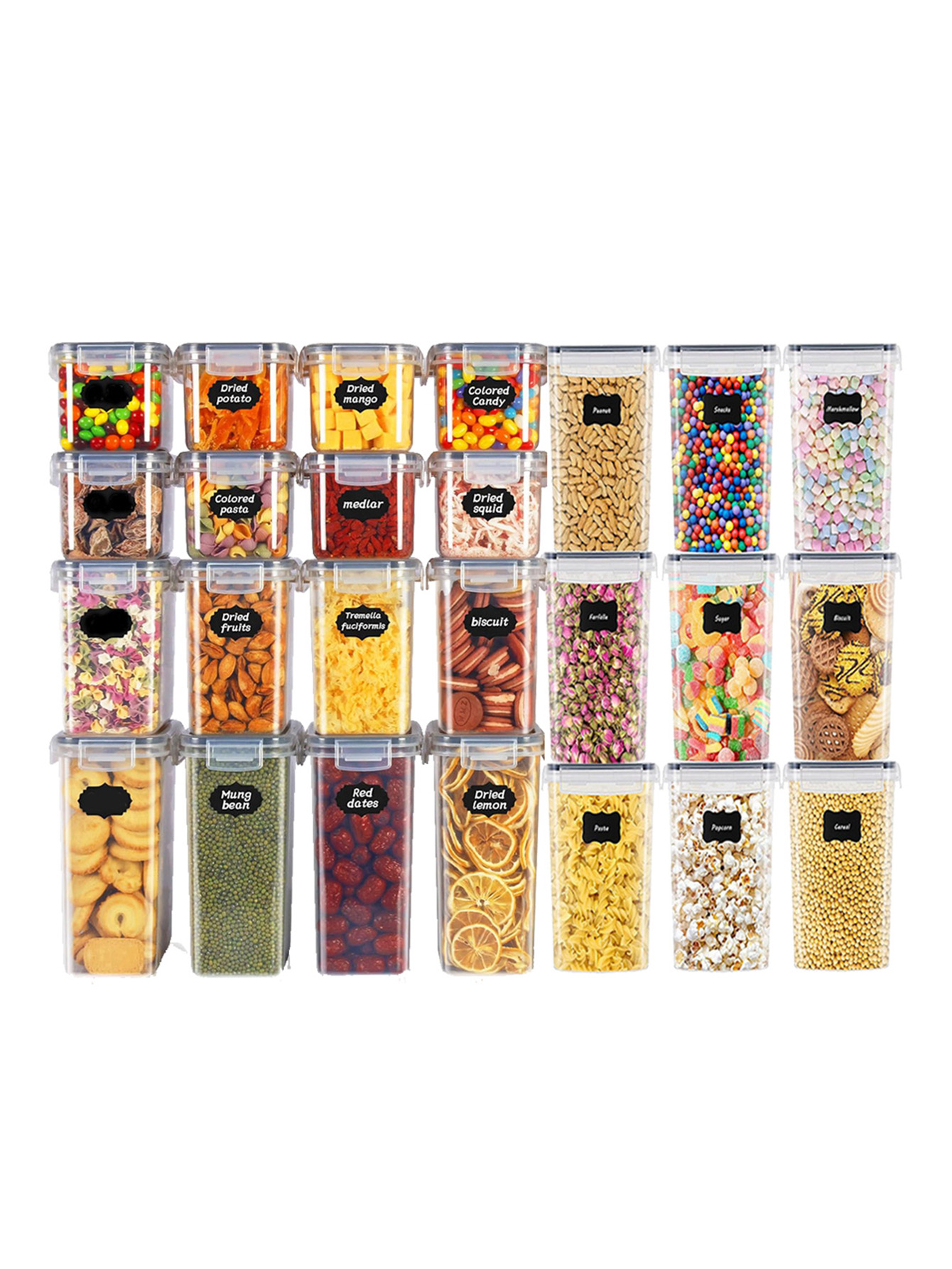 Food Storage Labels - 48 pièces, Contenants de stockage alimentaire