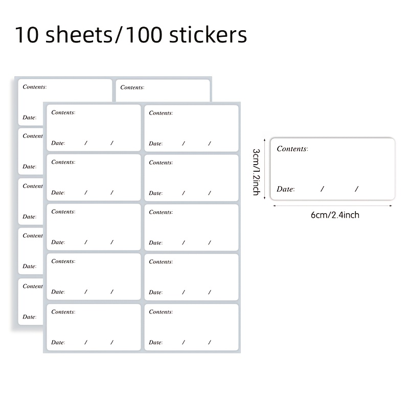 100 étiquettes autocollantes i - Food Storage Labels avis et prix