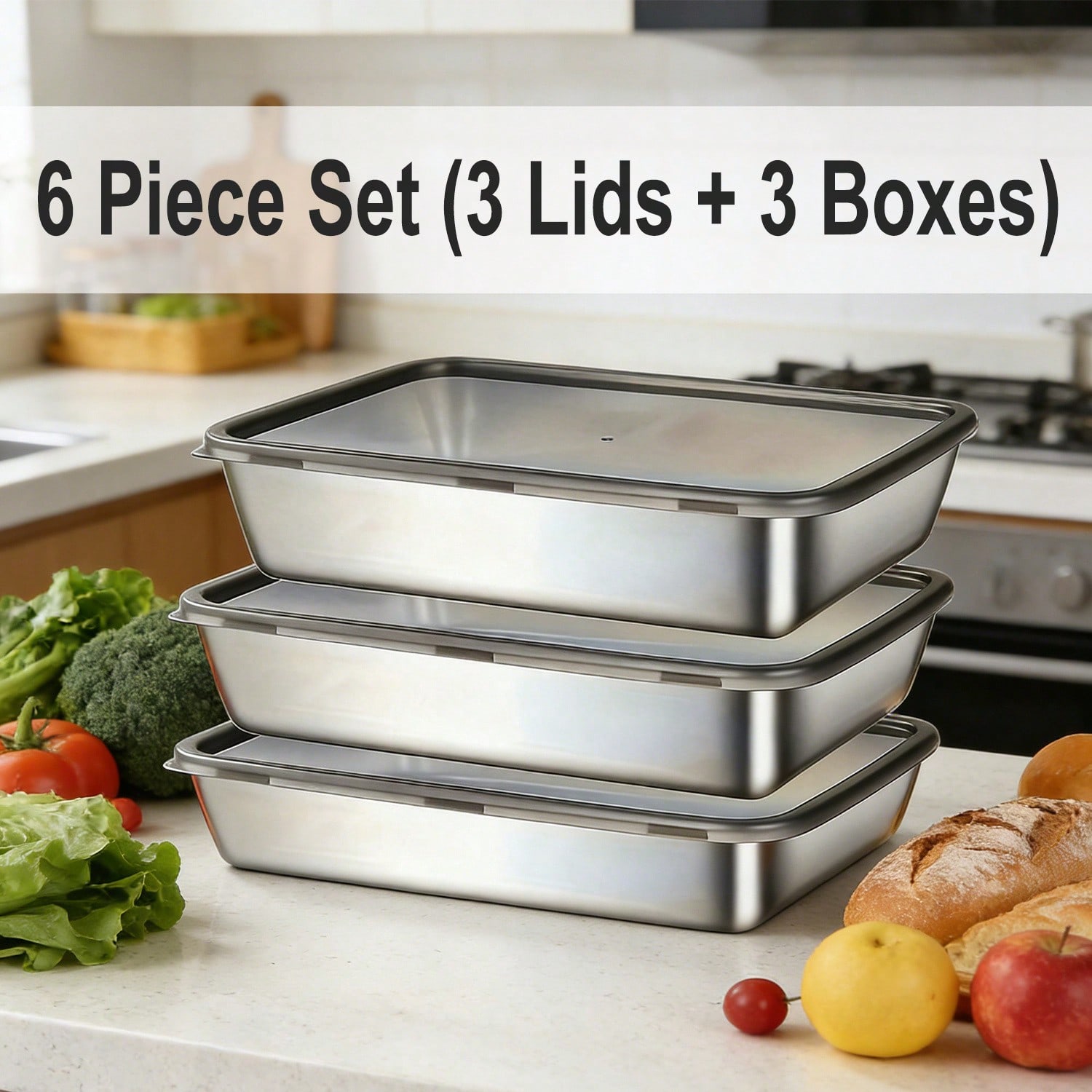 Ensemble de 6 récipients de co - Food Storage Kitchen Container Set avis et prix