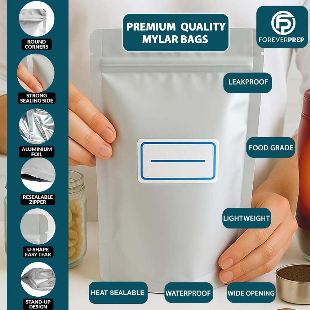 155 sacs en Mylar avec 155 abs - Food Storage Labels avis et prix
