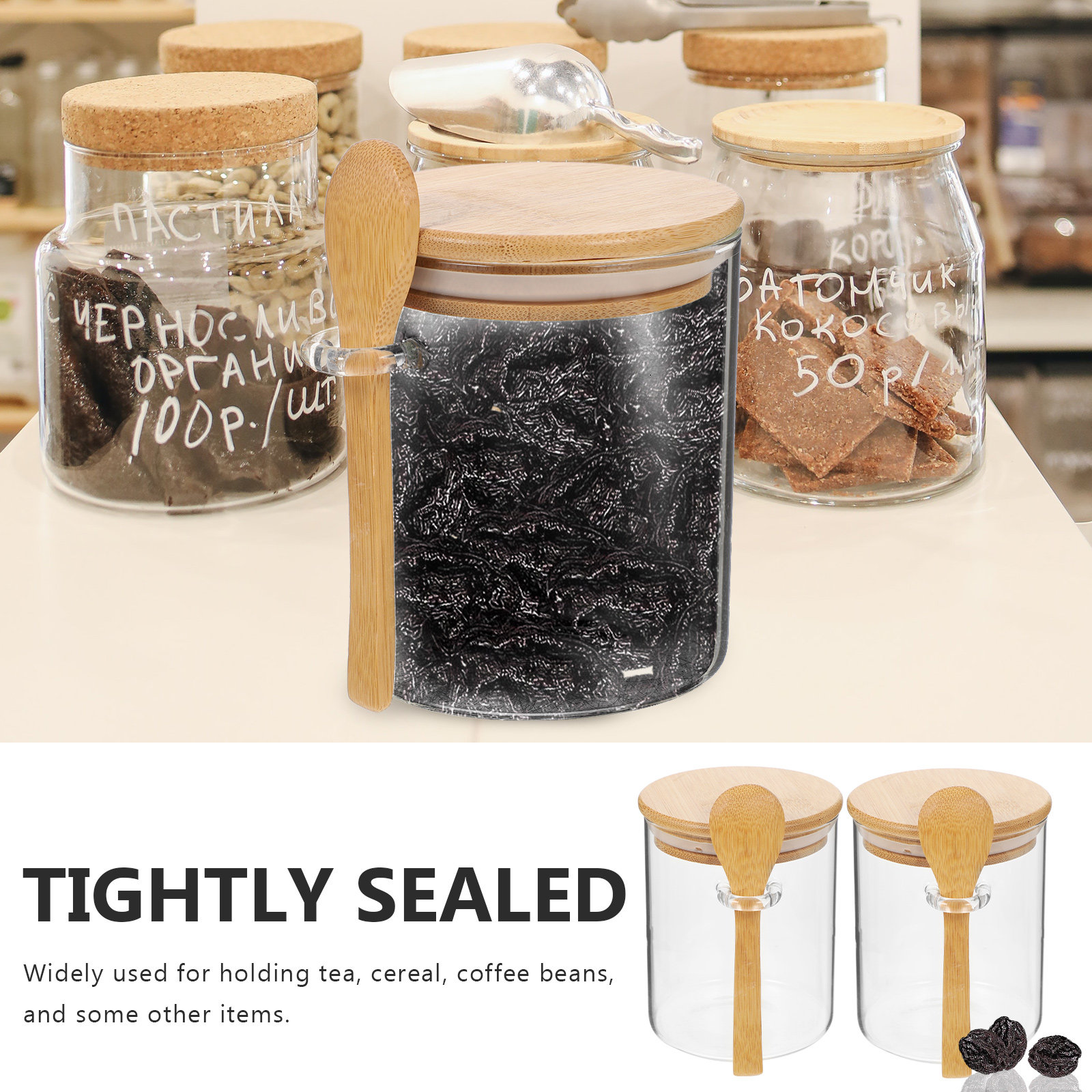 2 pièces de récipients de stoc - Food Storage Jar Glass avis et prix