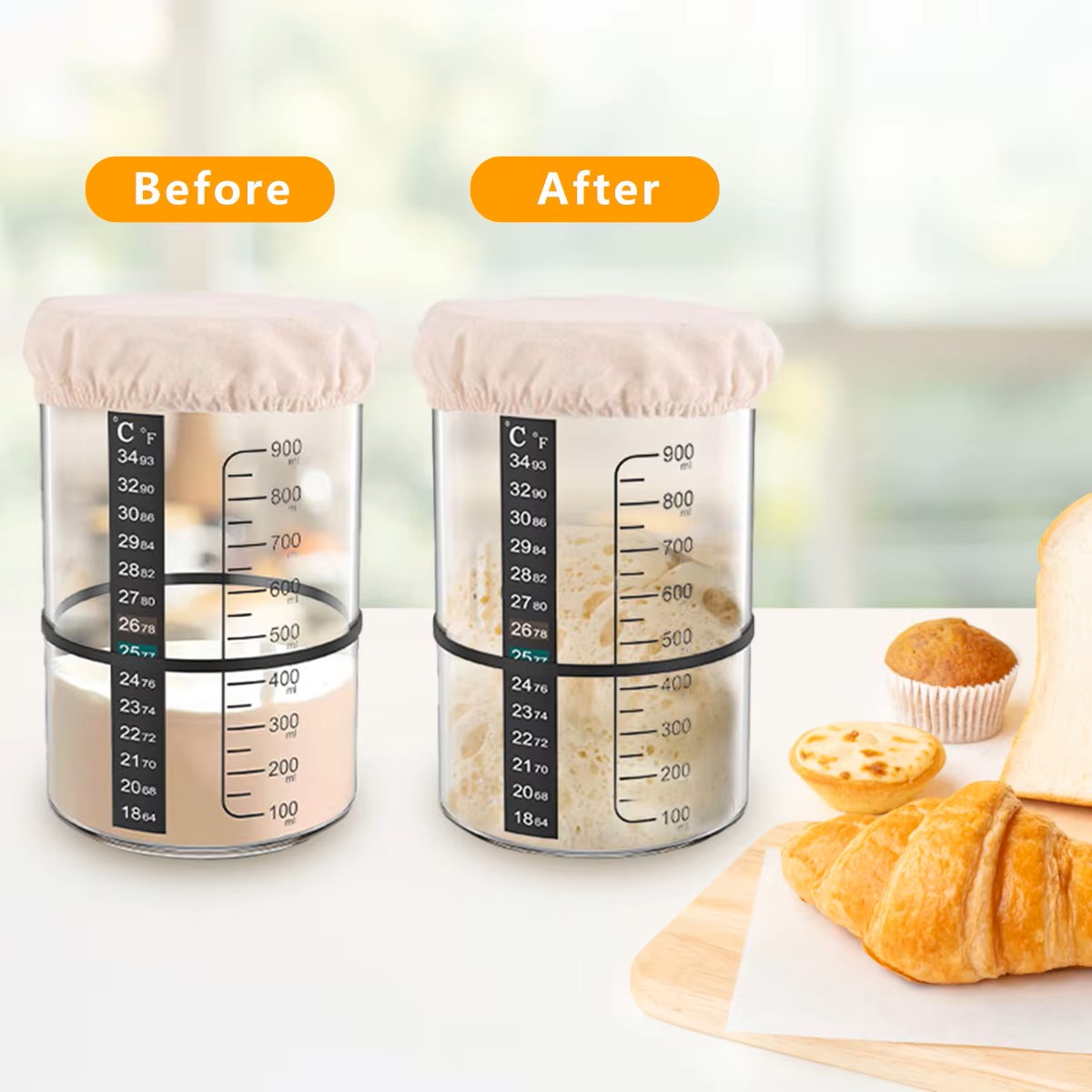 Ensemble de pots à levain 1500 - Food Storage Jar Glass avis et prix