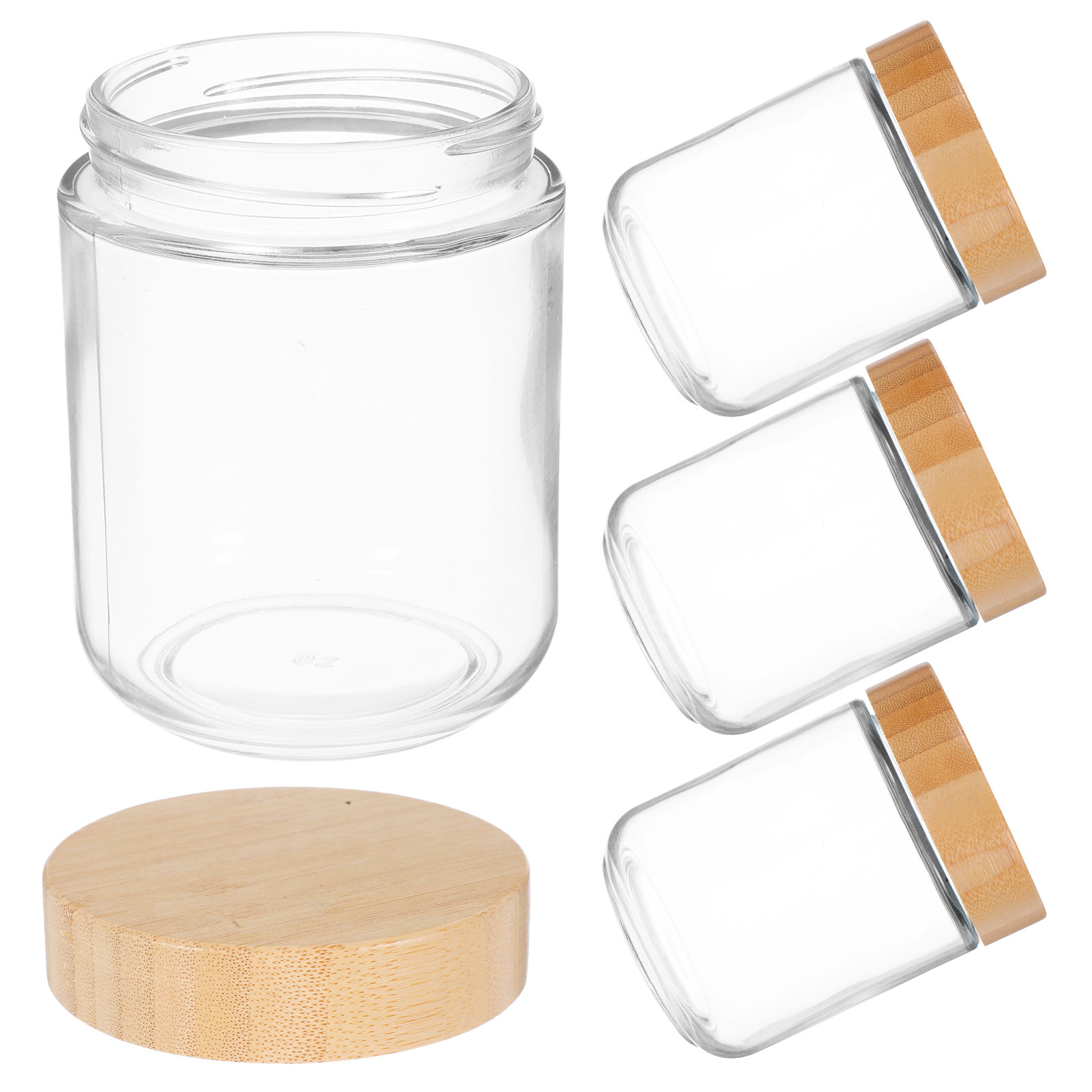 4 pots en verre transparent av - Food Storage Jar Glass avis et prix