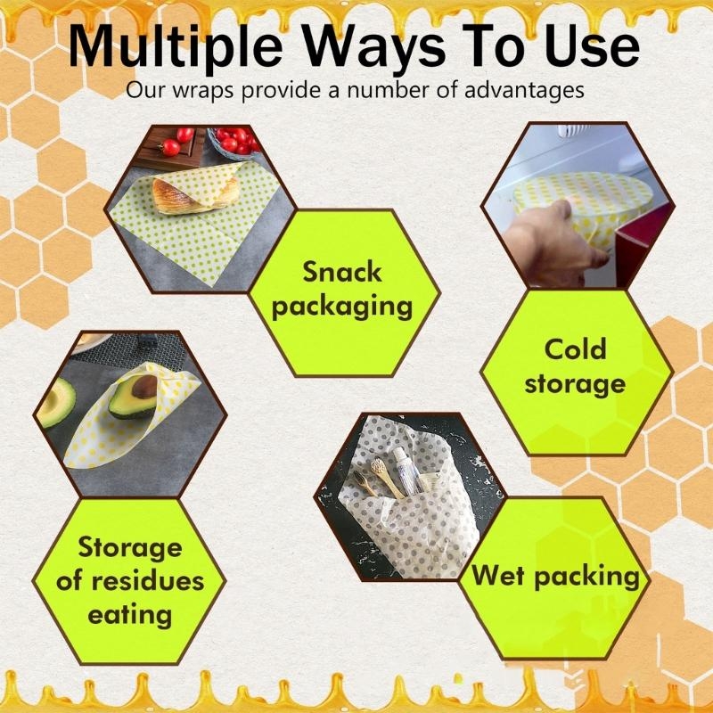 Ensemble 3 tissus cire d'abeil - Beeswax Food Wrap avis et prix