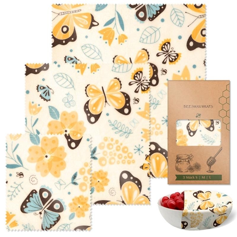 Ensemble 3 tissus cire d'abeil - Beeswax Food Wrap avis et prix